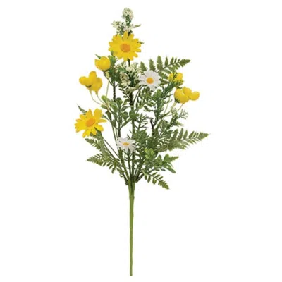 Homegifo Yellow & White Daisy W/ferns Bush