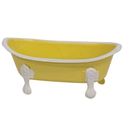 Homegifo Yellow Iron Bathtub Soap Dish