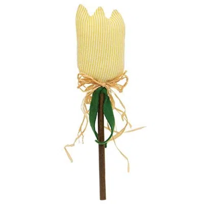 Homegifo *yellow Stripe Tulip Stake