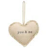 Homegifo You & Me Fabric Heart Ornament 2 Asstd.
