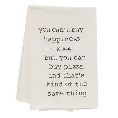 Homegifo *you Can't Buy Happiness Dish Towel In White