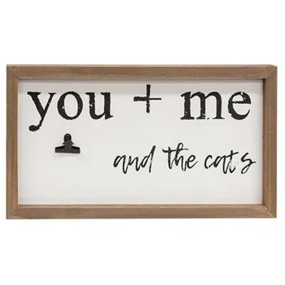 HOMEGIFO *YOU + ME AND THE CAT FRAMED SIGN W/PHOTO CLIP