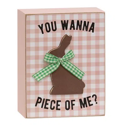 Homegifo *you Wanna Piece Of Me Bunny Box Sign In Brown