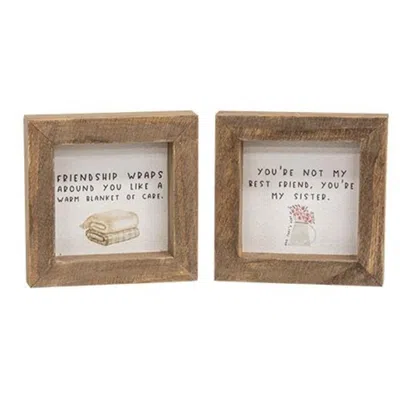 Homegifo *you're Not My Best Friend Mini Frame 2 Asstd. In Brown