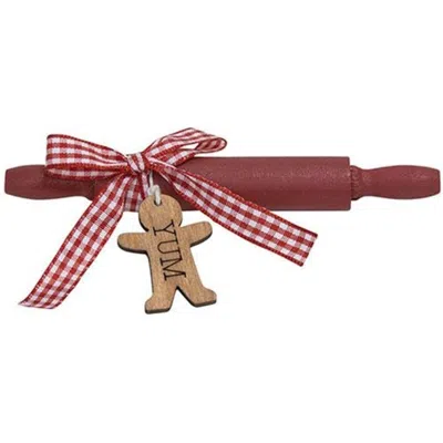 Homegifo Yum Gingerbread Man Wooden Rolling Pin In Pink
