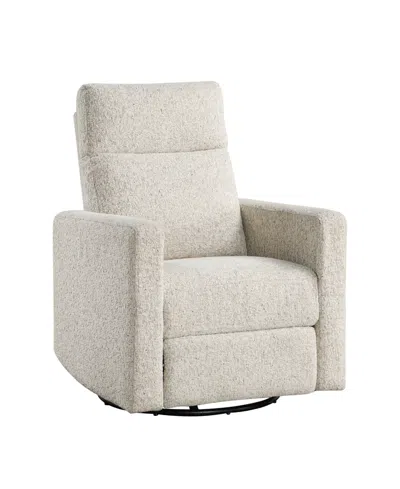 Homelegance 30" White Label Avenue Swivel Glider Reclining Chair In Brown