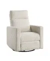 Homelegance 30" White Label Avenue Swivel Glider Reclining Chair In Quartz