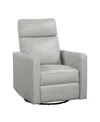 Homelegance 30" White Label Avenue Swivel Glider Reclining Chair In Smoke