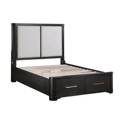 Homelegance Altera Bed Frame With Upholstered Headboard And 2-drawer Footboard Storage