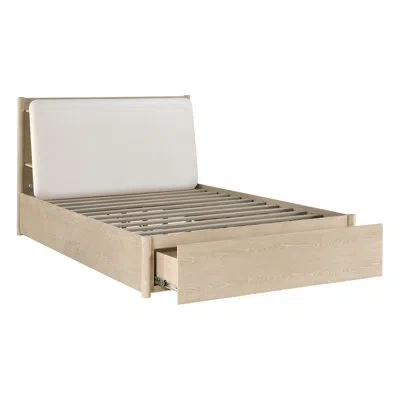 Homelegance Austen Platform Bed With Footboard Storage In Beige