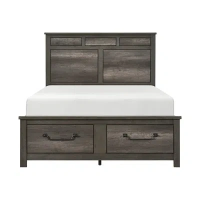 Homelegance Bellamy Bed Frame With Footboard Storage In Gray