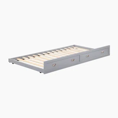 Homelegance Inderpreet Transitional Solid Wood Trundle Unit With Supportive Slats & Under-bed Storage Capability In Gray