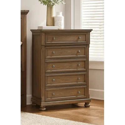 Homelegance Leighton 5-drawer Solid Wood Chest In Brown