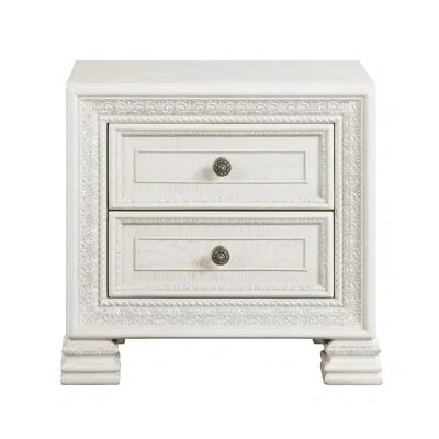 Homelegance Lucea 2 Drawer Nightstand In Pearl White