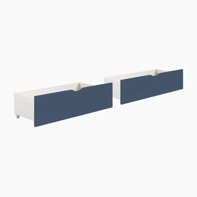 Homelegance Vasselle Transitional Solid Wood Storage Boxes, 2 Pieces With Smooth-glide Casters & Polished Nickel In Blue