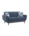 Homelegance White Label Andora 70" Loveseat In Blue