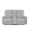 Homelegance White Label Borneo 71" Double Reclining Love Seat With Center Console In Gray