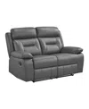 Homelegance White Label Corvallis 63" Double Reclining Love Seat In Dark Gray