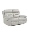 Homelegance White Label Corvallis 63" Double Reclining Love Seat In Silver