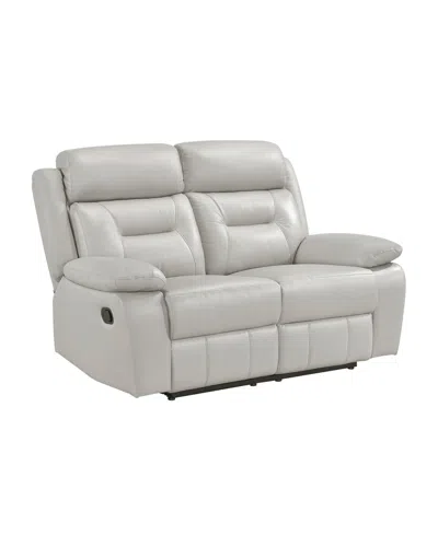 Homelegance White Label Corvallis 63" Double Reclining Love Seat In Silver