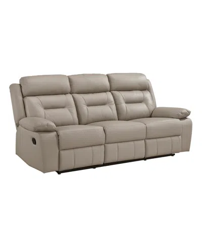 Homelegance White Label Corvallis 87" Double Reclining Sofa In Latte