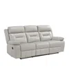 Homelegance White Label Corvallis 87" Double Reclining Sofa In Silver