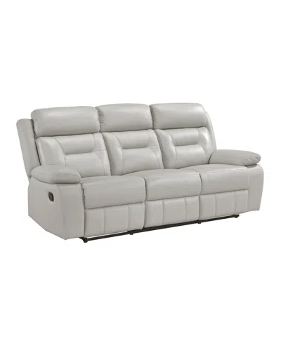 Homelegance White Label Corvallis 87" Double Reclining Sofa In Silver