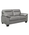 Homelegance White Label Croydon 67" Leather Loveseat In Gray