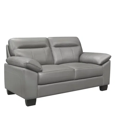 Homelegance White Label Croydon 67" Leather Loveseat In Gray