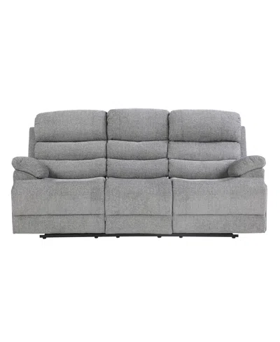 Homelegance White Label Cruz Power 84" Double Reclining Sofa With Power Headrests And Usb Port In Gray