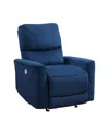 Homelegance White Label Elevated 35" Power Rocker Reclining Chair In Navy