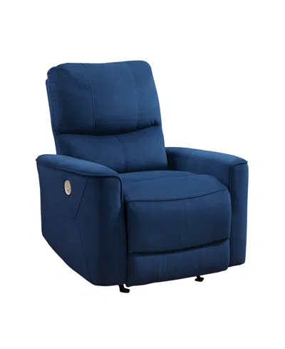 Homelegance White Label Elevated 35" Power Rocker Reclining Chair In Navy
