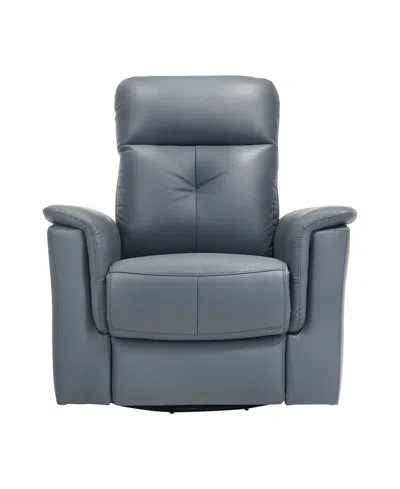 Homelegance White Label Emillia 36" Leather Swivel Glider Reclining Chair In Gray