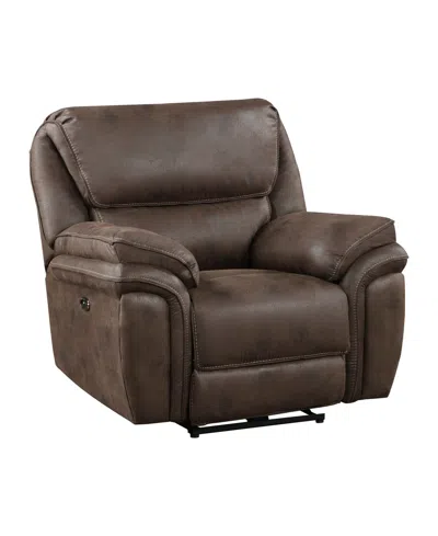 Homelegance White Label Fleming 45" Power Reclining Chair In Brown