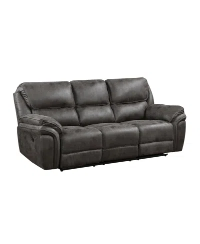 Homelegance White Label Fleming 90" Double Reclining Sofa In Black
