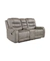 Homelegance White Label Gabi 77" Double Reclining Love Seat With Center Console In Grayish Brown