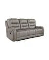 Homelegance White Label Gabi 87" Double Reclining Sofa In Grayish Brown