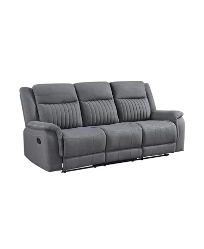 Homelegance White Label Magnus 86" Double Reclining Sofa In Gray
