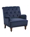 Homelegance White Label Mara 36" Accent Chair In Dark Blue