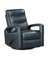 Homelegance White Label Mccoy 32" Swivel Glider Reclining Chair In Navy Blue