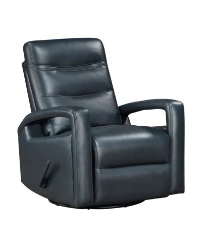 Homelegance White Label Mccoy 32" Swivel Glider Reclining Chair In Navy Blue