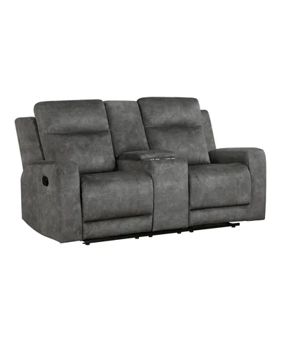 Homelegance White Label Pagosa 71" Double Reclining Love Seat With Center Console In Brownish Gray