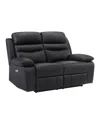 Homelegance White Label Rittman 64" Power Double Reclining Love Seat In Black