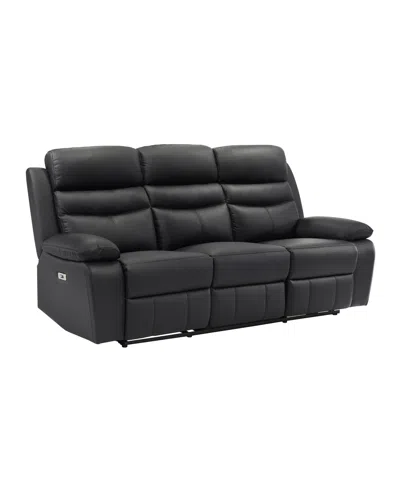Homelegance White Label Rittman 87" Power Double Reclining Sofa In Black