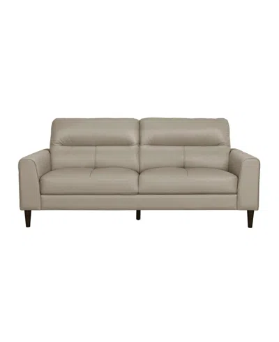 Homelegance White Label Tabor 76" Leather Match Sofa In Beige