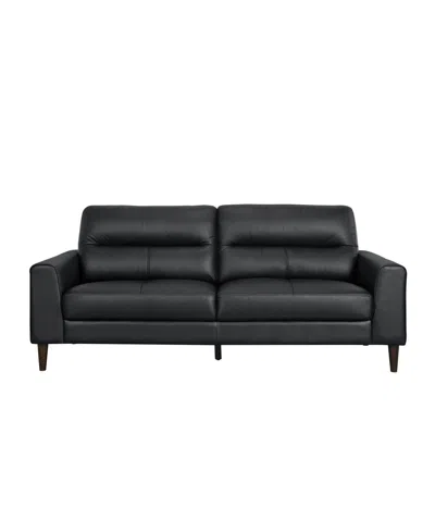 Homelegance White Label Tabor 76" Leather Match Sofa In Black