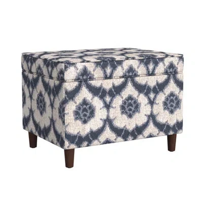 Homepop Dinah 24" Storage Ottoman In Blue
