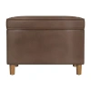 Homepop Dinah Storage Lift-top Upholstered Ottoman In Brown