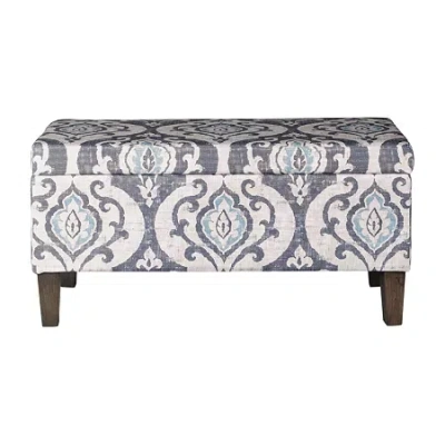 Homepop Drake Storage Bench In Blue