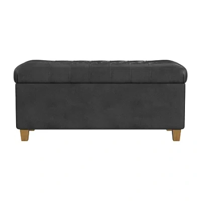 Homepop Hainsley Storage Bench In Gray